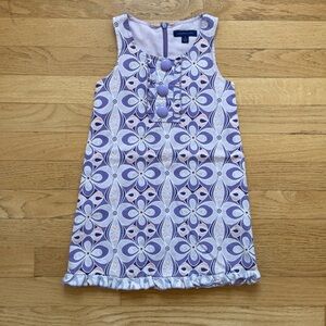 PUMPKIN PATCH EUC Geometric Whimsical Floral Print Ruffle Shift Dress